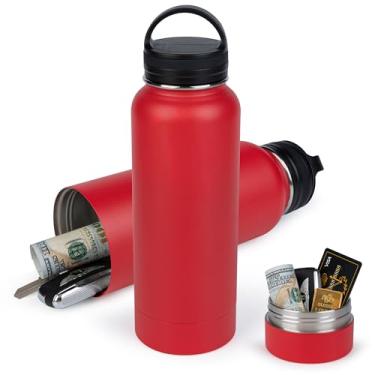 Imagem de BarGifts Garrafa de água segura escondida de 700 ml, garrafa de água secreta de aço inoxidável com compartimento oculto, a garrafa mantém seus pertences seguros como dinheiro, chaves e joias