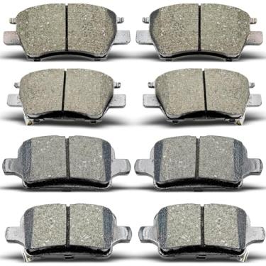 Imagem de DYZJKWJW D1844 D1857 Conjunto de pastilhas de freio de cerâmica dianteiras traseiras adequadas para Chevrolet Bolt EUV LT/EV 2022, para Chevrolet Bolt EV 2017-2020, para Chevrolet Cruze/Volt 2016-2019