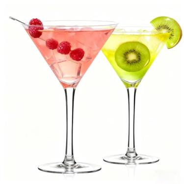 Imagem de Farielyn-X Conjunto de 2 copos de martini, copos de coquetel de cristal de 255 g, copos de Martini de cristal soprado à mão para café expresso, martini, cosmopolita, gimlet, bar em casa, festa