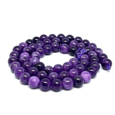 Imagem de Fio de Pedras Naturais 6mm Lapidadas para Pulseiras e Colares Contas para Artesanato e Bijuterias (Ametista Roxo)