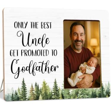 Imagem de LUERHUI Porta-retrato de presente de pedido de padrinho para batismo tio irmão, seja promovido a padrinho