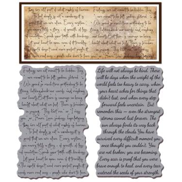 Imagem de GLOBLELAND Carimbo de borracha aderente de fundo com palavras de texto vintage, 22 x 18 cm, conjunto de carimbos de borracha para fazer cartões, álbum de fotos, decoração, faça você mesmo, álbum de