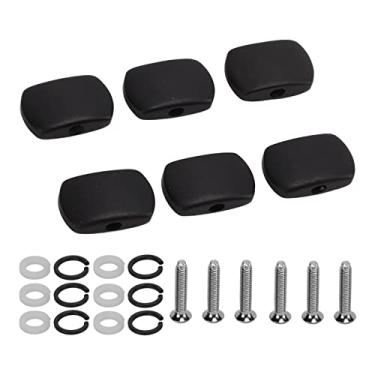 Imagem de Generic Botões de Afinação, Acabamento Requintado, ébano Durável + Metal, Fácil de Usar, Botão de Cabeça de Máquina de Afinador Ecológico para Guitarras Folk (retângulo grande)