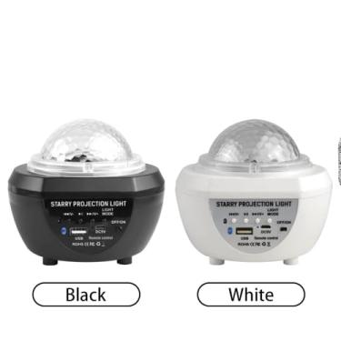 Imagem de Luminária Projetor Estrelar LED com Som Bluetooth, 12 x 13 cm, Material ABS e Acrílico, Bivolt, Projeção de Estrelas com Música Ambiente