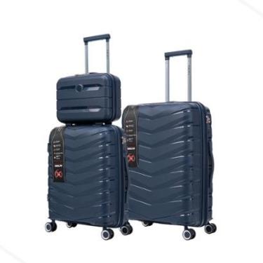 Imagem de Combo Malas Bordo Média + Frasqueira Polipropileno Cadeado TSA Original-Unissex