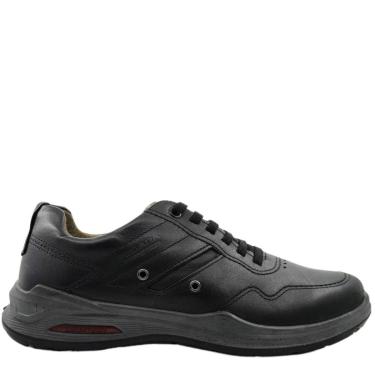 Imagem de Sapatênis Masculino em Couro Casual Dia a Dia Calce Fácil Amortech Pegada 110505-Masculino