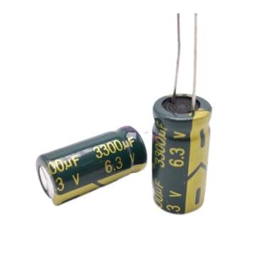 Imagem de 60 peças/lote 6,3 v 3300UF 10 * 20 mm capacitor eletrolítico de alumínio de alta frequência baixa/impedância 3300UF 6,3v 10 * 20 6,3v 3300UF