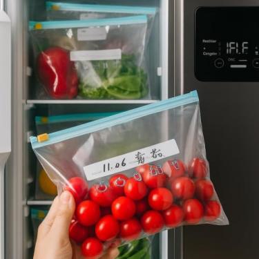 Imagem de Saco Hermético 08 Unidades Tamanho Grande - Saquinho Reutilizável Para Congelar Armazenar e Organizar Alimentos com Zip Abre e Fecha Livre de BPA (TAM G - 27x28cm)