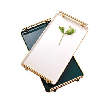 Imagem de Bandeja organizadora de joias para banheiro cozinha cômoda bandeja de joias organizador de cosméticos vela perfume sabão decoração de casa bandeja de servir