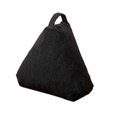 Imagem de BLWOTMOR Almofada decorativa triangular, almofada macia e fofa para assento no chão, ideal para cama, leitura ou quarto de adultos, Preto