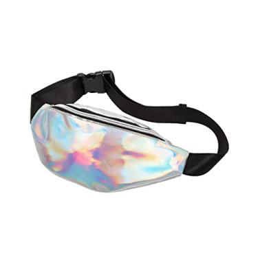Imagem de Pochete feminina holográfica de PVC com alça para viagens, corrida, ciclismo, bumbum brilhante para caminhadas e atividades ao ar livre
