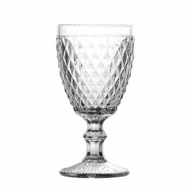 Imagem de Conjunto de 6 Taças de Vidro Bico de Abacaxi, 325ml, Transparente, Relevo, 16,5x7x8,5cm, Estilo Retrô