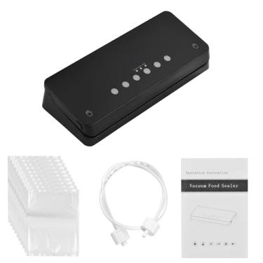 Imagem de Máquina de selamento a vácuo automática 2 em 1 com potência sucção 60kPa para todo tipo armazenamento alimentos externo cortador integrado inclui 10 sacos e mangueira ar