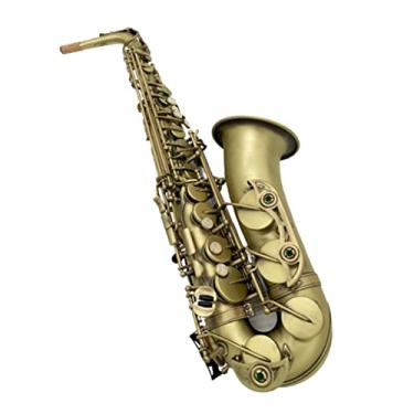 Imagem de Saxofone alto profissional clássico com padrão gravado instrumento musical de saxofone
