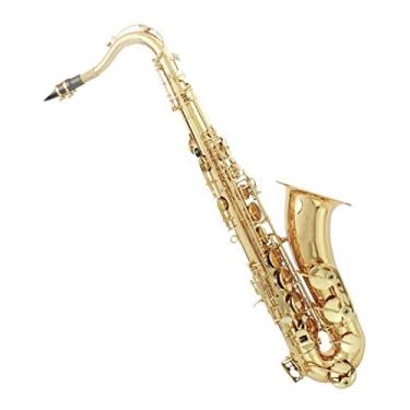 Imagem de Saxofone Tenor Profissional Bb Latão Lacado Ouro B Sax Plano Instrumento de Sopro de Madeira com Acessórios (Cor: 1)