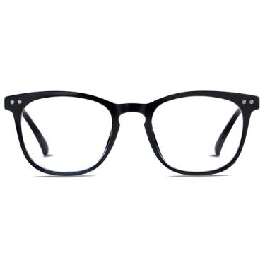 Imagem de Óculos com armação de rosto pequeno com bloqueio de luz azul, feminino, masculino, bloqueador de luz azul, adolescentes, preto