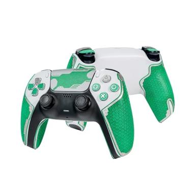 Imagem de Controller Grips for PS5 DualSense, Skin kit,Anti-Skid, Multi-Texture, Sweat Absorption, Pre-Cut Grips Tape, by SHADOW BOOLT (Gemstone Green & Silver, Guardian Series 2.0 for DualSense)