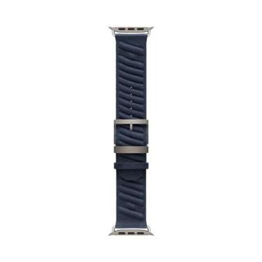 Imagem de Pulseira De Nylon Azul Marinho Para Apple Watch 46mm 42mm 49mm Compatí