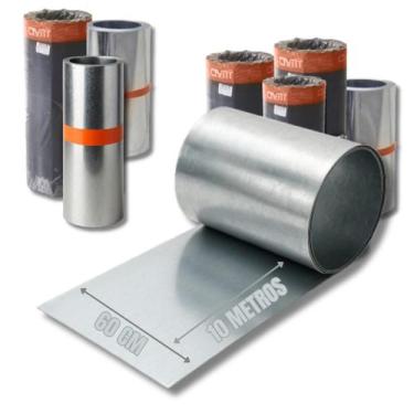 Imagem de Bobina Chapa 60 Cm X 10 M Rolo Galvanizado 0,40mm Calha Rufo