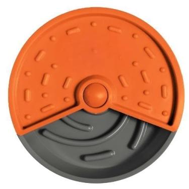 Imagem de Tigela Interativa De Treinamento De AlimentaçãO Lenta, Adequada Para CãEs E Gatos, Com Texturas Variadas(Cinza/Laranja)