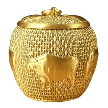 Imagem de YXCQHZM Urna para animais de estimação para cães pequenos, CatsPure Copper Ox Keepsake Urns Forever Memory Box
