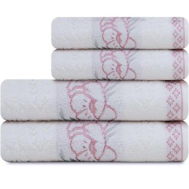 Imagem de Jogo De Toalhas 4 Peças - Banho e Rosto Algodão Antipiling Yuna Karste