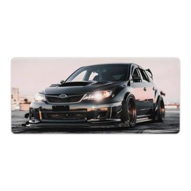 Imagem de HouLaiZhe Tapete de mouse JDM grande para jogos JDM pôster de carro preto WRX clássico estático modificado tapete de mesa base de borracha antiderrapante acessórios de computador laptop suprimentos