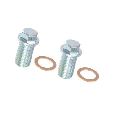Imagem de Hihaha 2 peças M14x1,5 Parafuso de Bujão de Drenagem de Óleo de Motor de Aço com Anel de Vedação para Mercedes-Benz para Dodge Caravan para Jeep Compass Material Durável Tom Prateado