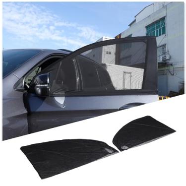 Imagem de HIRUFAIT 2 peças de cobertura de janela lateral para acessórios Honda Pilot 2016-2022, telas de janela traseira de malha respirável para proteção de privacidade do bebê, rede de proteção contra