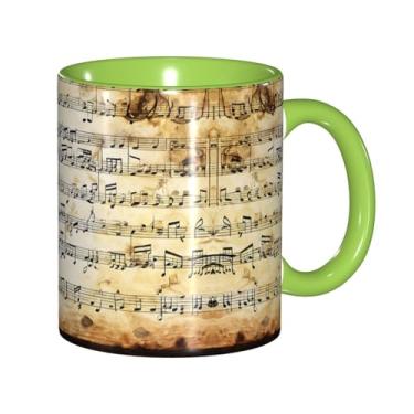 Imagem de Zeraoke Piano Violino Notas Musicais Impressão Criativa Canecas de Café, Personalizadas, Presente para Família, Tamanho 325 ml, Unissex
