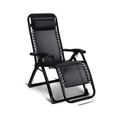 Imagem de YYBOES Espreguiçadeiras, espreguiçadeiras resistentes, móveis de jardim, cadeiras de acampamento e jardim, espreguiçadeiras dobráveis reclináveis à prova d'água de metal para escritório ao ar livre