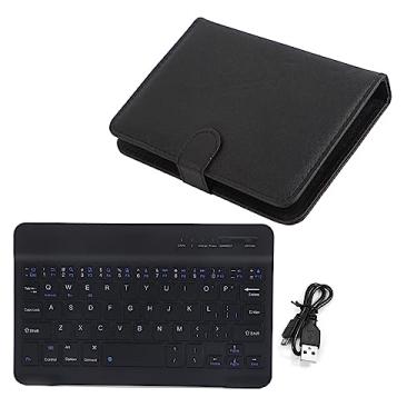 Imagem de Tnfeeon Capa Com Teclado, Capa Flip Universal Sem Fio Com Suporte para Celular e Teclado Magnético Removível para Dispositivos Móveis de 4,5 a 6,8 polegadas. (BLACK)