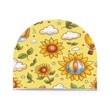 Imagem de Qilmy Porta-guardanapos de girassóis brilhantes para mesas – Porta-guardanapos para cozinha, porta-guardanapos de mesa, porta-guardanapos de coquetel, porta-guardanapos de papel597