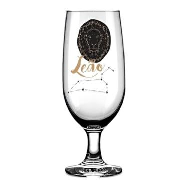 Imagem de Taça de Cerveja 300ml Zodíaco Leão – Vidro Decorado, Presente Criativo para Amantes de Cerveja