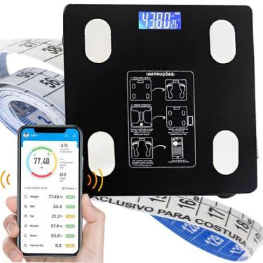 Imagem de Balança Bioimpedância 140Kg Digital Dieta Academia Smart App Bluetooth