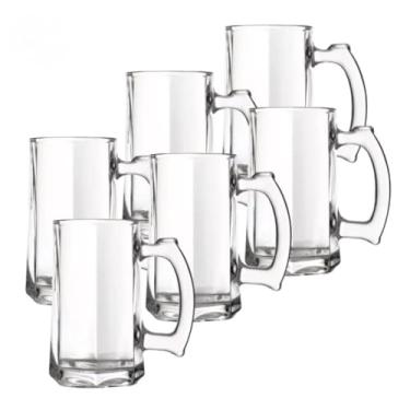 Imagem de Caneca de Chopp Zero Grau 340ml - Conjunto de 6 Peças Super Resistente, Vidro Temperado Anti-Quebra, Ideal para Cerveja, Chopp e Bebidas Frias