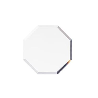 Imagem de Existing Beauty Palete de cola de extensão de cílios – Suporte transparente para adesivo de cílios oculares, palete transparente em forma de octógono, extensões de cílios bandeja transparente para