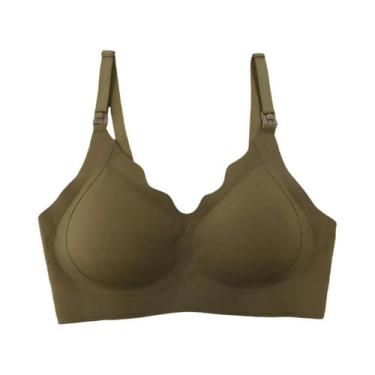 Imagem de Sutiã De Amamentação V-Neck Sem Costura Confortável Sem Arame Para Mul