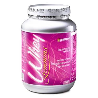 Imagem de Whey Protein Feminino Spartacus Suplemento Proteico Com Colageno Hidrolisado 900g Aminograma Ajustado Para Mulheres Uso Adulto Não Contem Gluten (900, Morango)