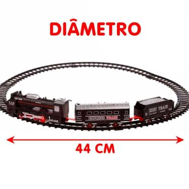 Imagem de Brinquedo Trem Locomotiva Natal Trilho Elétrico 9pçs 44cm
