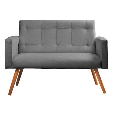 Imagem de Sofá Namoradeira 2 Lugares Sabrina Veludo - Star Confort Cinza Chumbo
