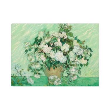 Imagem de Pintura Em Tela De Paisagem Do Mar Com Flores De Íris E Céu Estrelado 