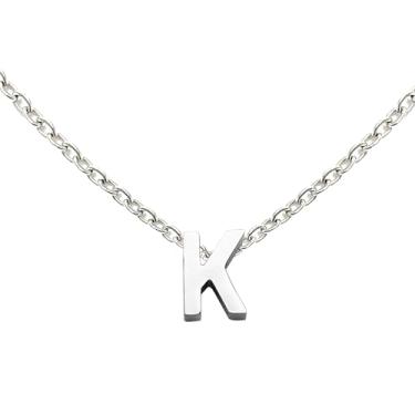 Imagem de Auithery Colar feminino A-Z minúsculo com letras iniciais, banhado a ouro, prata, pingente A-Z, colar de titânio para mulheres, Aço inoxidável, Sem Pedra Preciosa