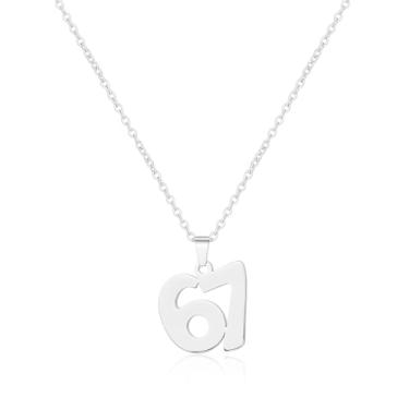 Imagem de imani Colar Six Seven 67 6 7 Bestfirend BFF Presente Engraçado Alfa Gíria Inspirada Festa Aniversário Halloween Natal Decoração Escolar Roupa, FERR, Aço inoxidável, aço inoxidável