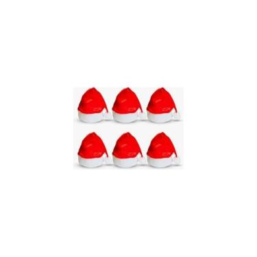 Imagem de Gorro de Papai Noel, Cetim Vermelho e Branco, Poliéster, 38x28cm, 35g, Lavável, Tradicional