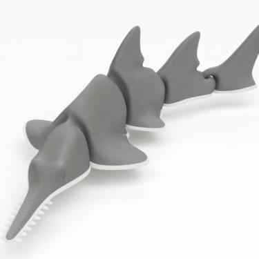 Imagem de Tubarao Martelo, Shark Branco, Carpinteiro, Baleia, Golfinho, Articulado Fidget Sensorial 3D, Toy Art, Figuras Aquáticas Colecionáveis, Brinquedo Educativo Antiestresse, (Tubarão Carpinteiro)