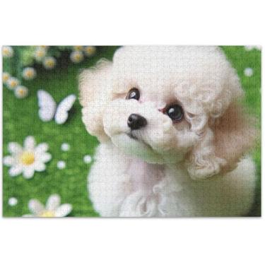 Imagem de Quebra-cabeça de cachorro fofo para adultos, 500 peças, pintura de belas artes, presentes exclusivos para amantes de quebra-cabeças, 51 x 37 cm