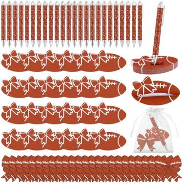 Imagem de Beupy 96 Pcs Football Party Favors Include 24 Ballpoint Pens and 24 Pads Sticky Notes 24 Greeting Card and 24 Bag for Sports Party Decoration Supplies Team Gifts