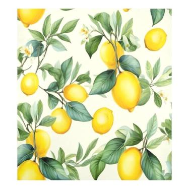 Imagem de Limões amarelos folhas verdes cozinha lava-louças ímã capa reutilizável geladeira ímã adesivo 58 x 66 cm