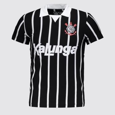 Imagem de Polo Corinthians Retrô Kalunga Juvenil Unissex-Unissex